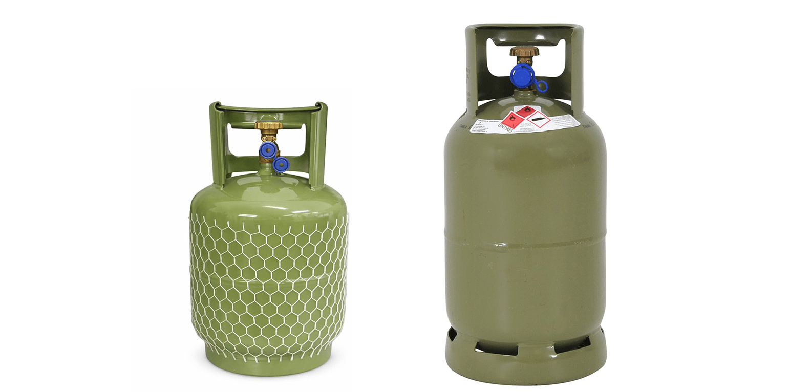 Groene camping gasfles