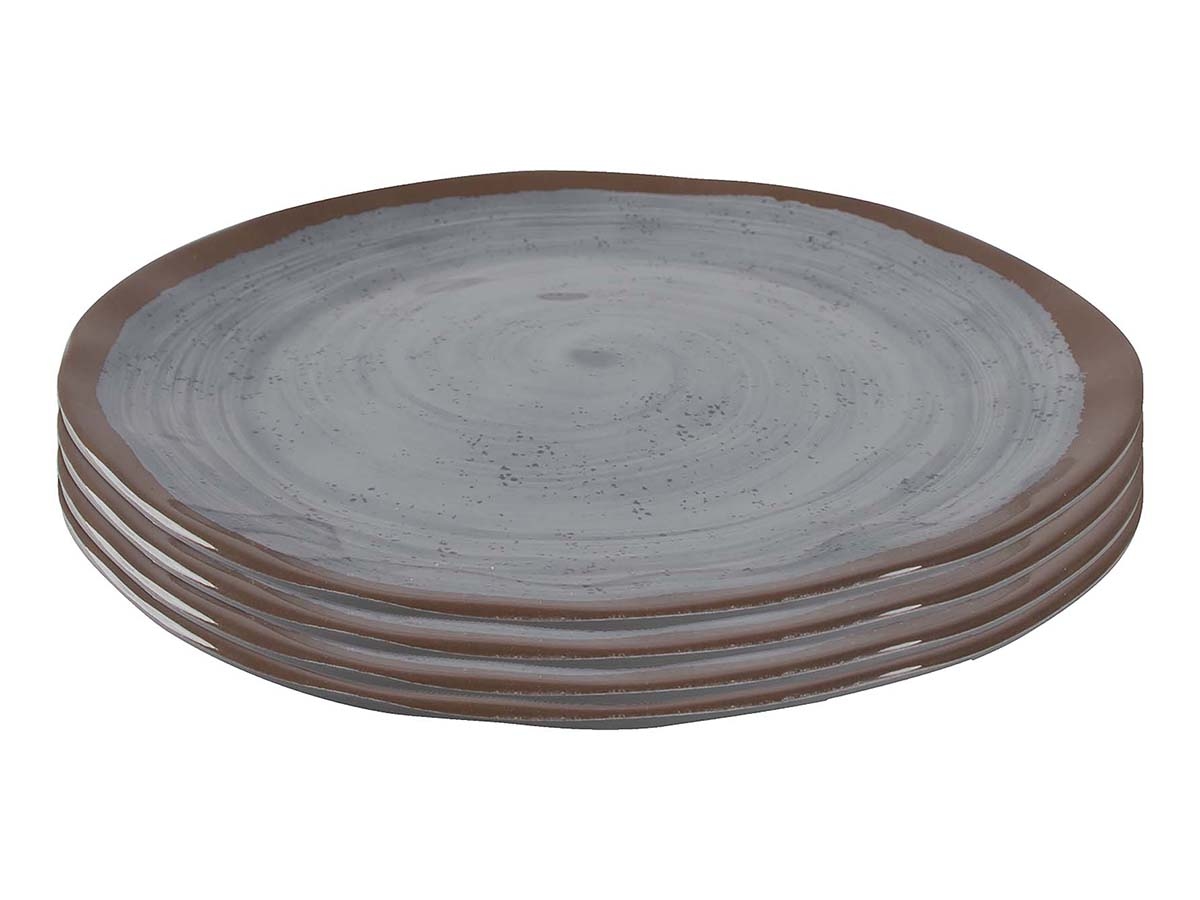 Bo-Camp Halo set van 4 melamine ontbijtborden - Grey