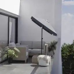 LifeGoods 200 x 125 cm parasol met hoes - Dark Grey