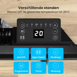 Auronic 1000 watt convectorkachel - Black