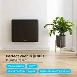 Auronic 1000 watt convectorkachel - Black