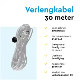 BRASQ 30 meter verlengsnoer met randaarde - White