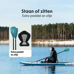 LifeGoods Allround Compact SUP Board met zitje - Deep Aqua