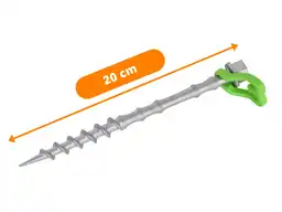 Obelink Alphagrip alu schroefharingen met haringclips 20 cm - set van 8