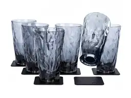 Silwy Longdrink Grey Magnetische kunststof glazen - 6 stuks