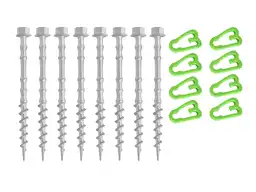 Obelink Alphagrip alu schroefharingen met haringclips 20 cm - set van 8
