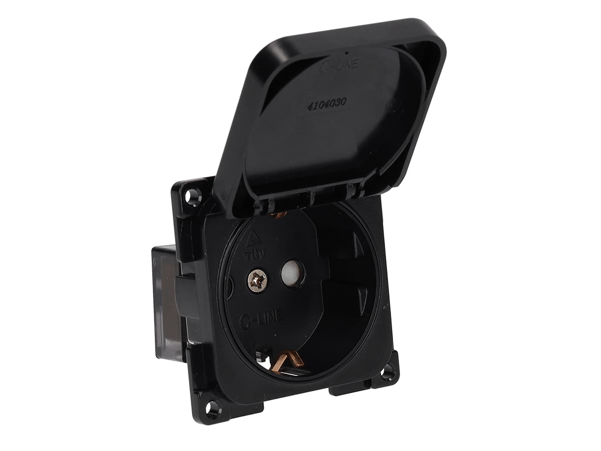 HABA C-Line Schuko 230V wandcontactdoos - black