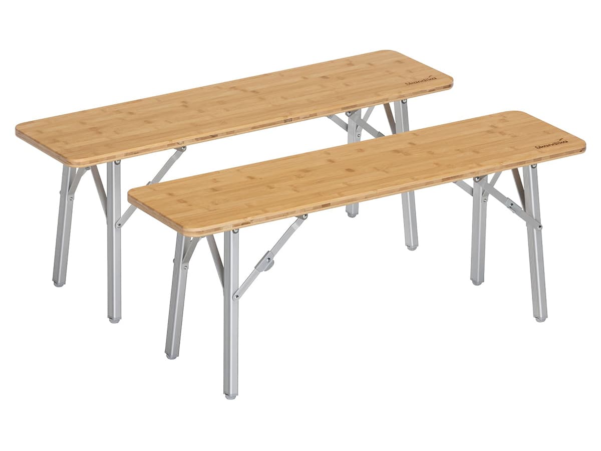Skandika Tolja bamboe zitbank - Set van 2