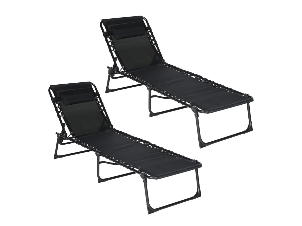 Infinity goods set van 2 verstelbare ligbedden - Anthracite
