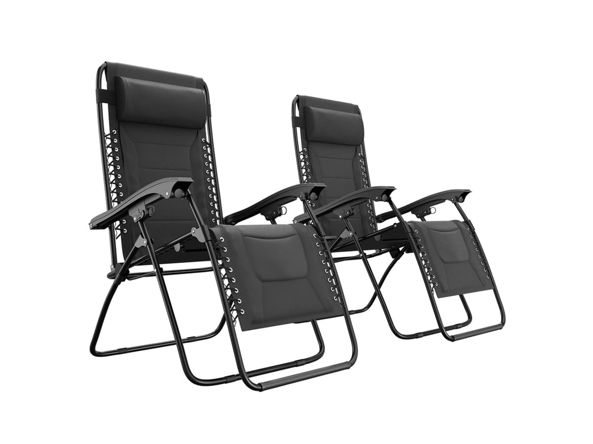 LifeGoods Comfort set van 2 relaxstoelen - Black