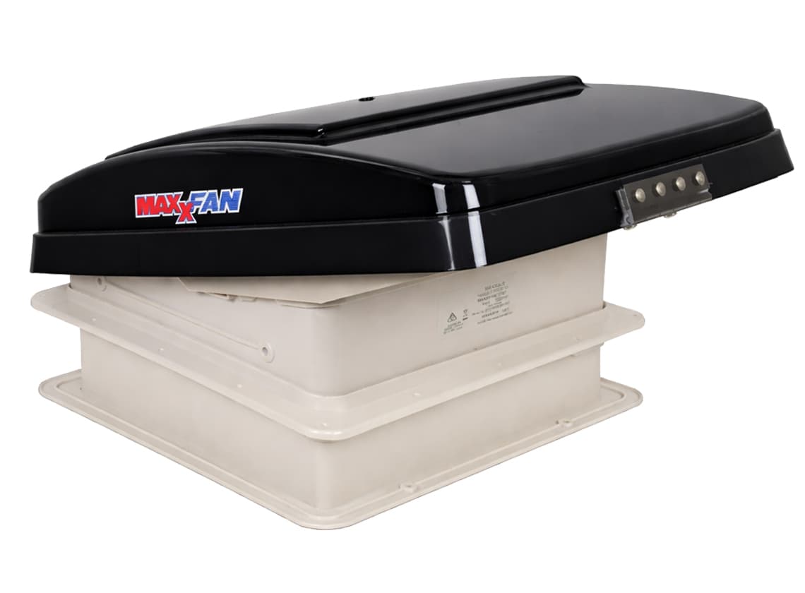 Maxxfan Deluxe Compact 28 x 28 dakluik met ventilator - smoke
