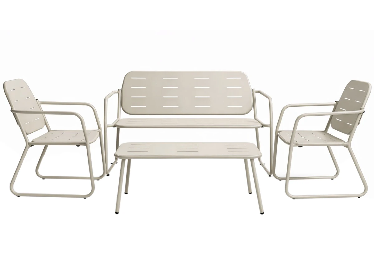 HEM 4-persoons stalen loungeset - Ecru
