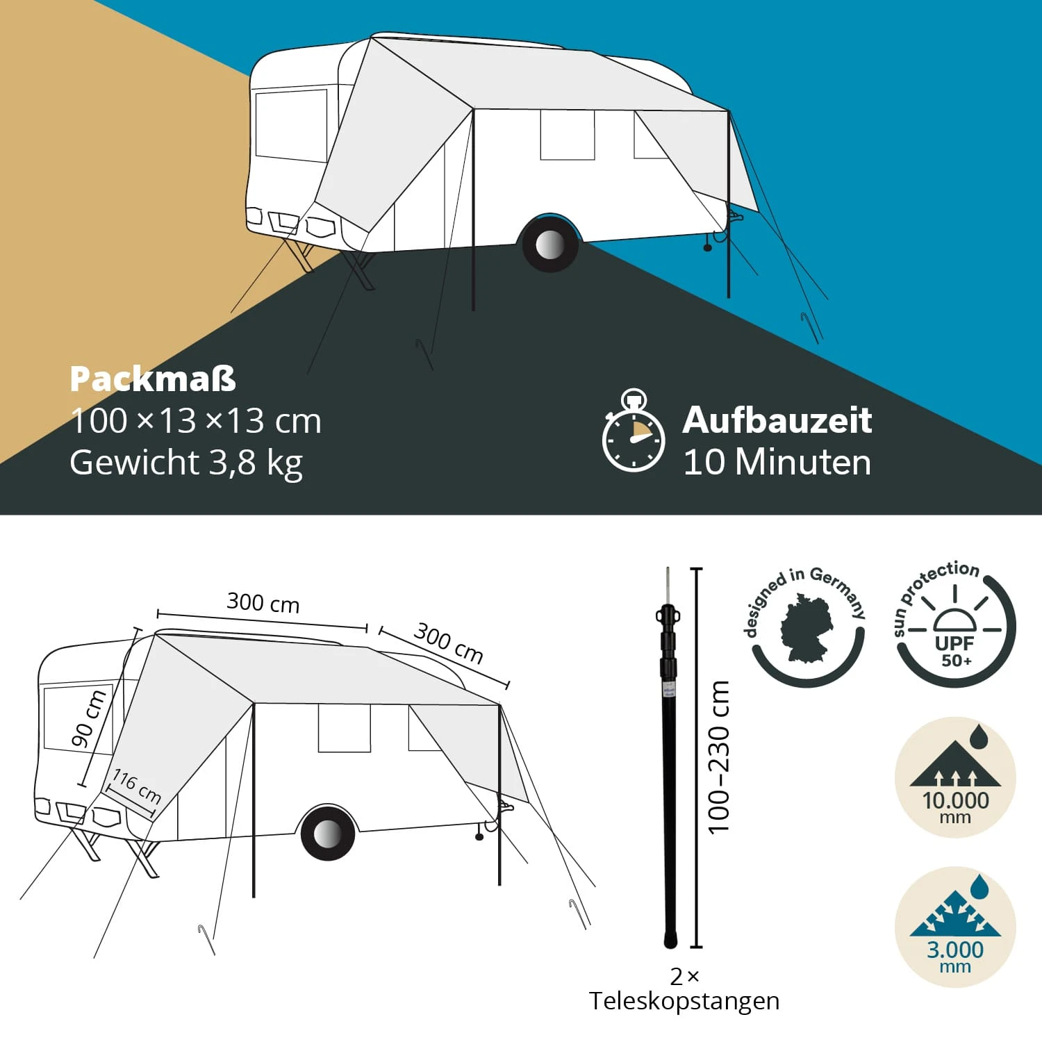 Skandika Freeway Luifel - 300 x 300 cm