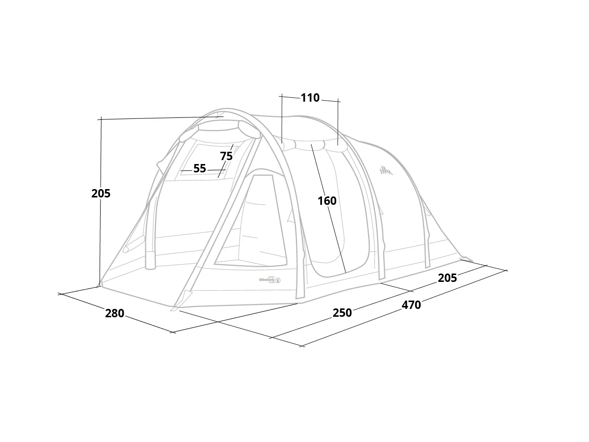 Obelink Summer 4 Easy Air opblaasbare tunneltent