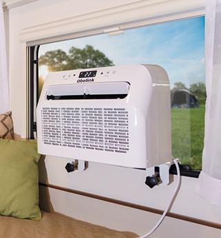 Obelink airconditioner voor raam in camper of caravan