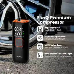 FlinQ draagbare luchtcompressor - Black/Orange