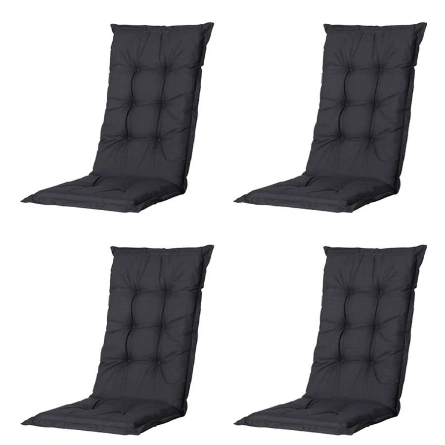 Madison Basic black Tuinstoelkussen - Set van 4
