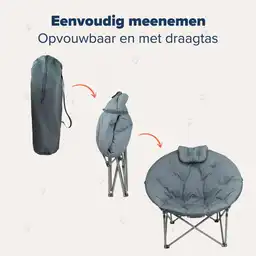 TRVLMORE XL vlinderstoel met draagtas - Grey