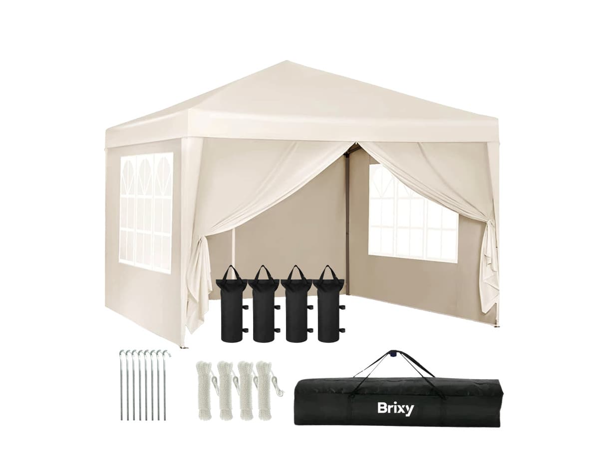 Brixy 3 x 3 meter opvouwbare partytent met zijwanden - Cream