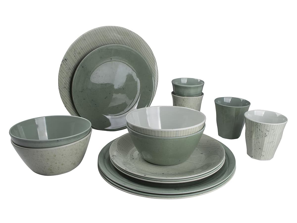 Bo-Camp Mix & Match Groen 16-delig serviesset