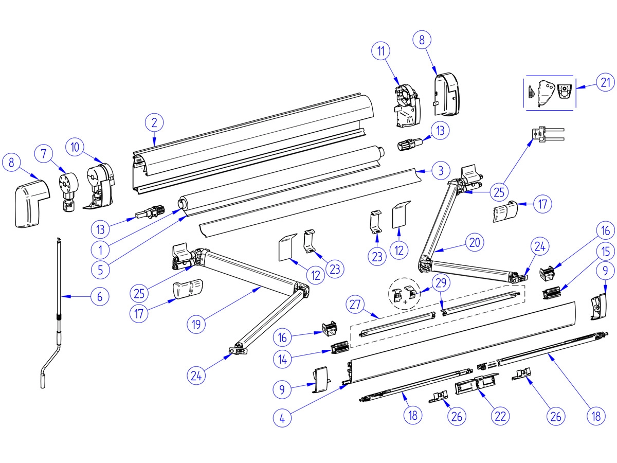 Thule Omnistor knikarm rechts 5200 300-500