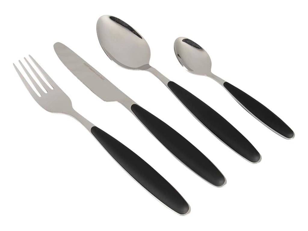 Gimex Soft Touch heft 16-delig bestekset - Black