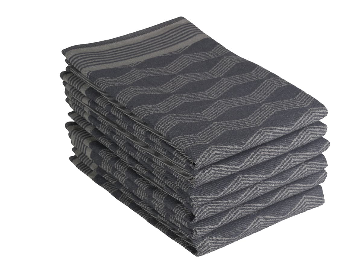 DoubleDry Graphic 50 x 70 cm set van 6 theedoeken - grijs