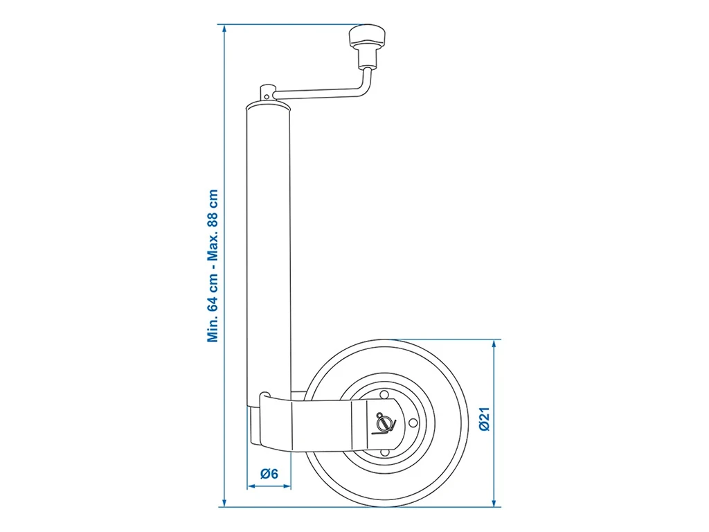 Proplus Ø60 mm neuswiel met rubberen Band - 220 x 65 mm