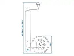 Proplus Ø60 mm neuswiel met rubberen Band - 220 x 65 mm