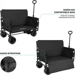 Vonroc 120 kg bolderkar met zitfunctie
