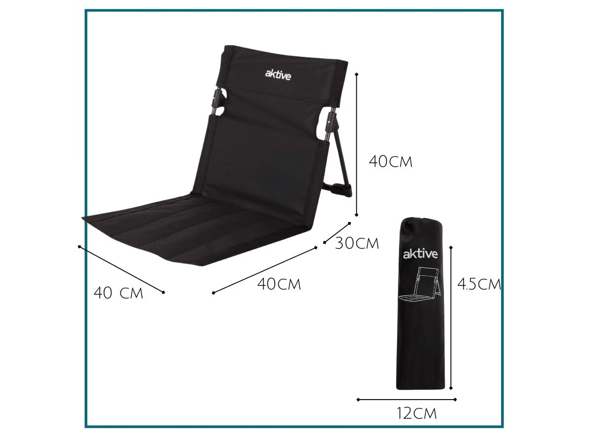 HIXA strandmat met rugleuning - Black