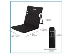 HIXA strandmat met rugleuning - Black
