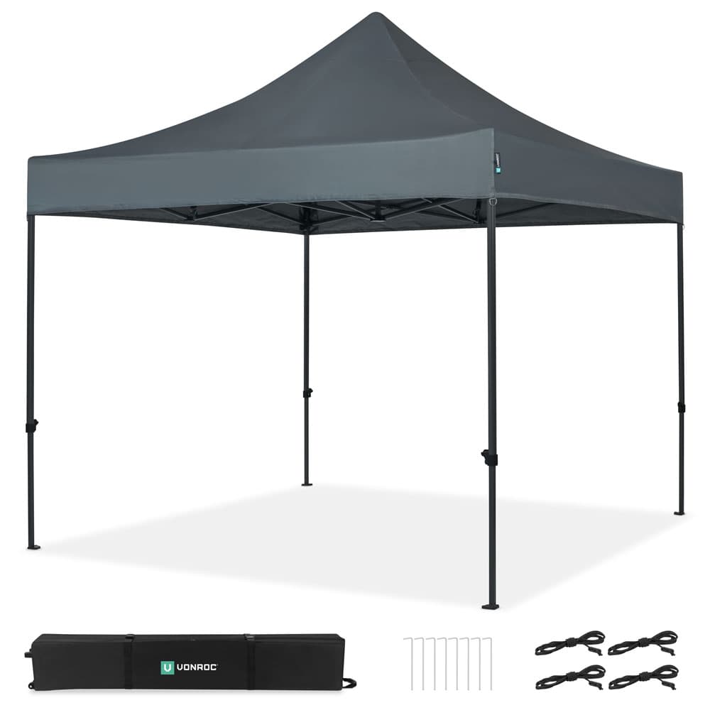 VONROC Premium 3x3m easy-up partytent - Grey
