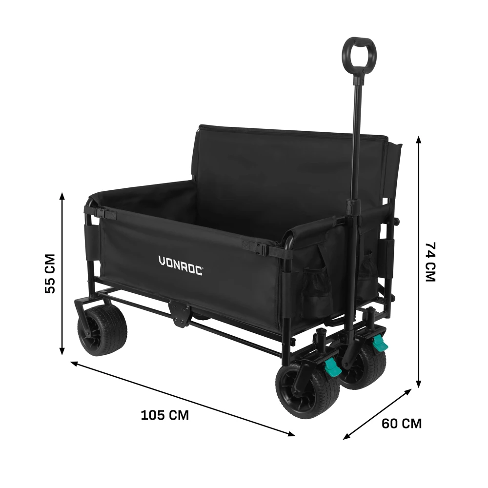 Vonroc 120 kg bolderkar met zitfunctie