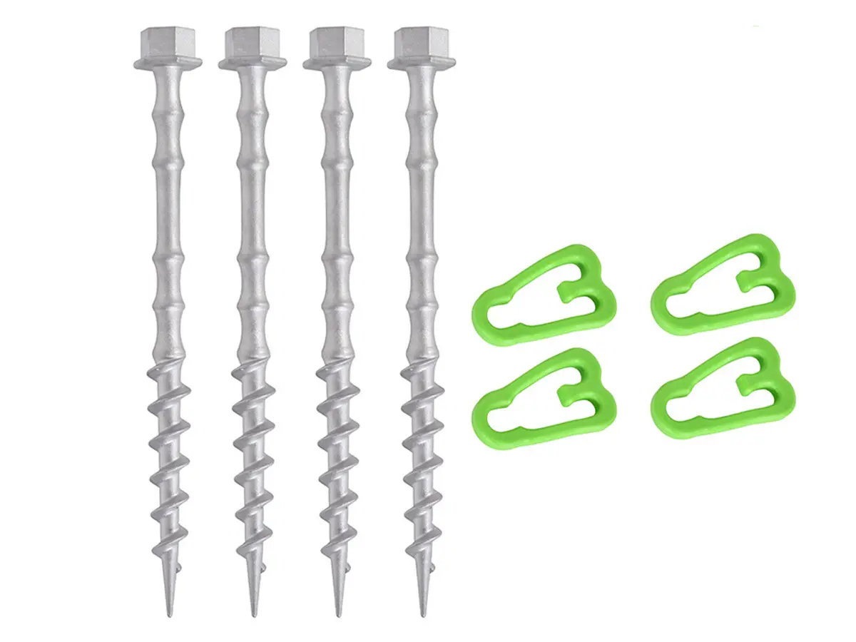 Obelink Alphagrip alu schroefharingen met haringclips 20 cm - set van 4