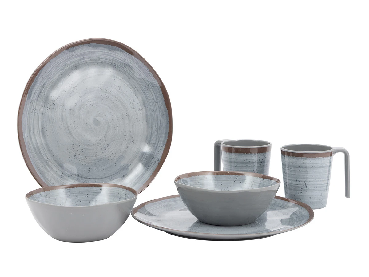 Bo-Camp Halo Grey serviesset - 6-delig