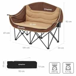 KingCamp Duo Deluxe opvouwbare bank - Brown