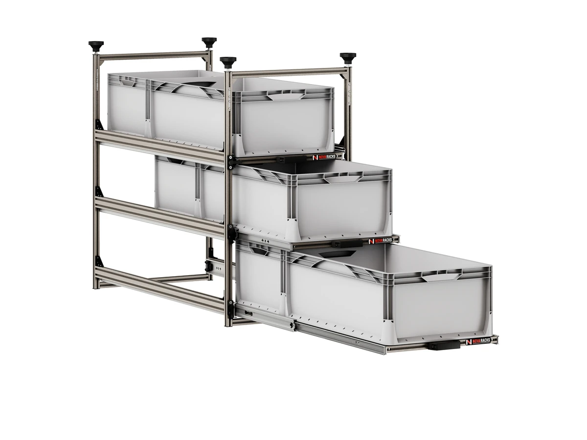 Nova Racks Serie M 3 Levels schuifopbergsysteem - 40x90x112 cm