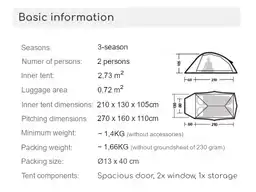 Naturehike Cloud Up 2 PRO tent - Green