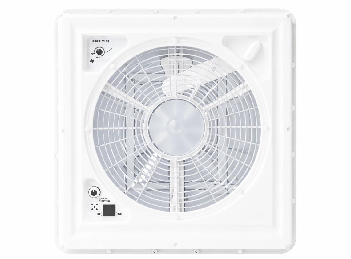 Fiamma Turbo Vent 40 x 40 dakluik met ventilator - white