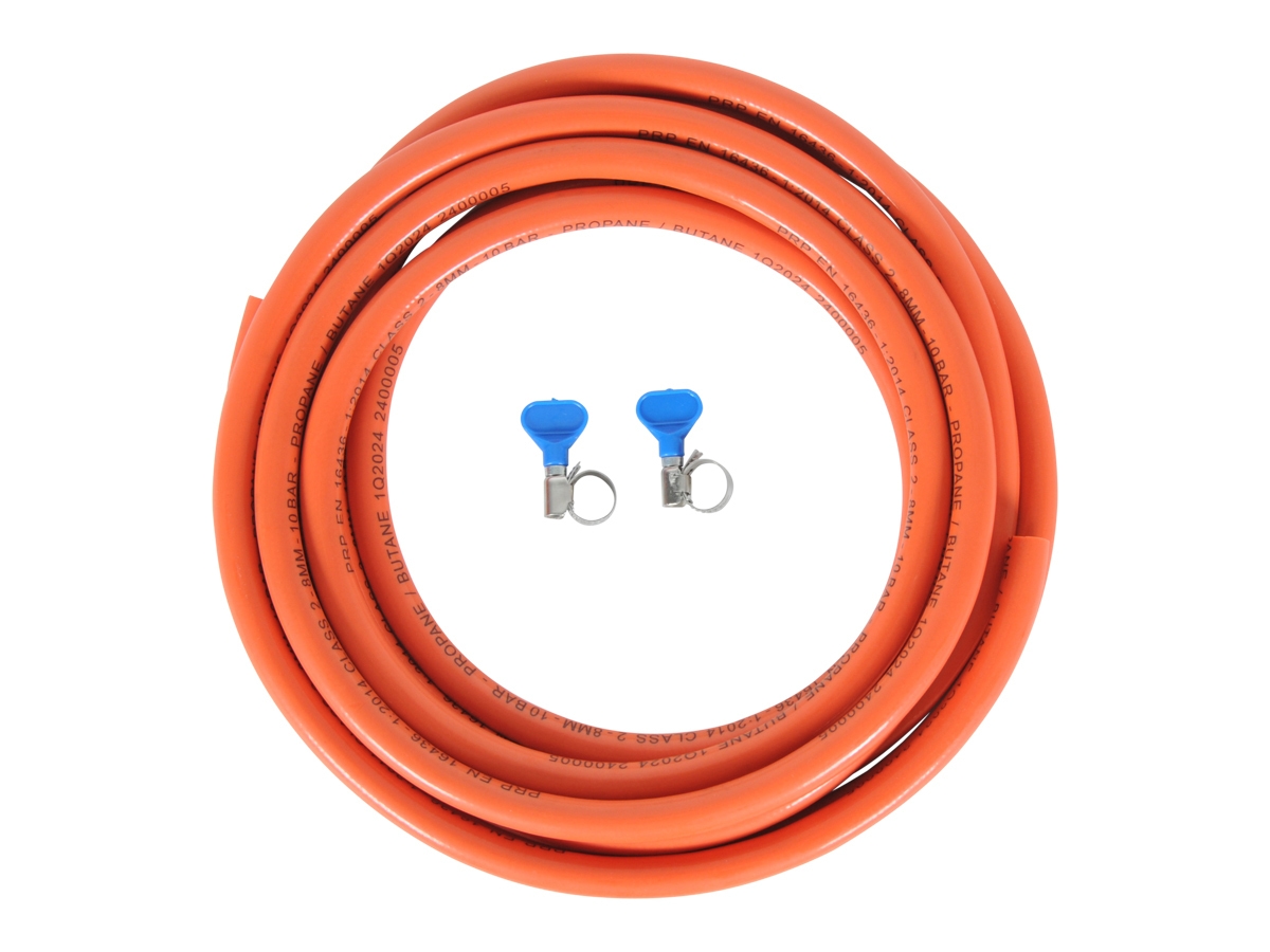 Obelink gasslang met slangklemmen - 5 meter