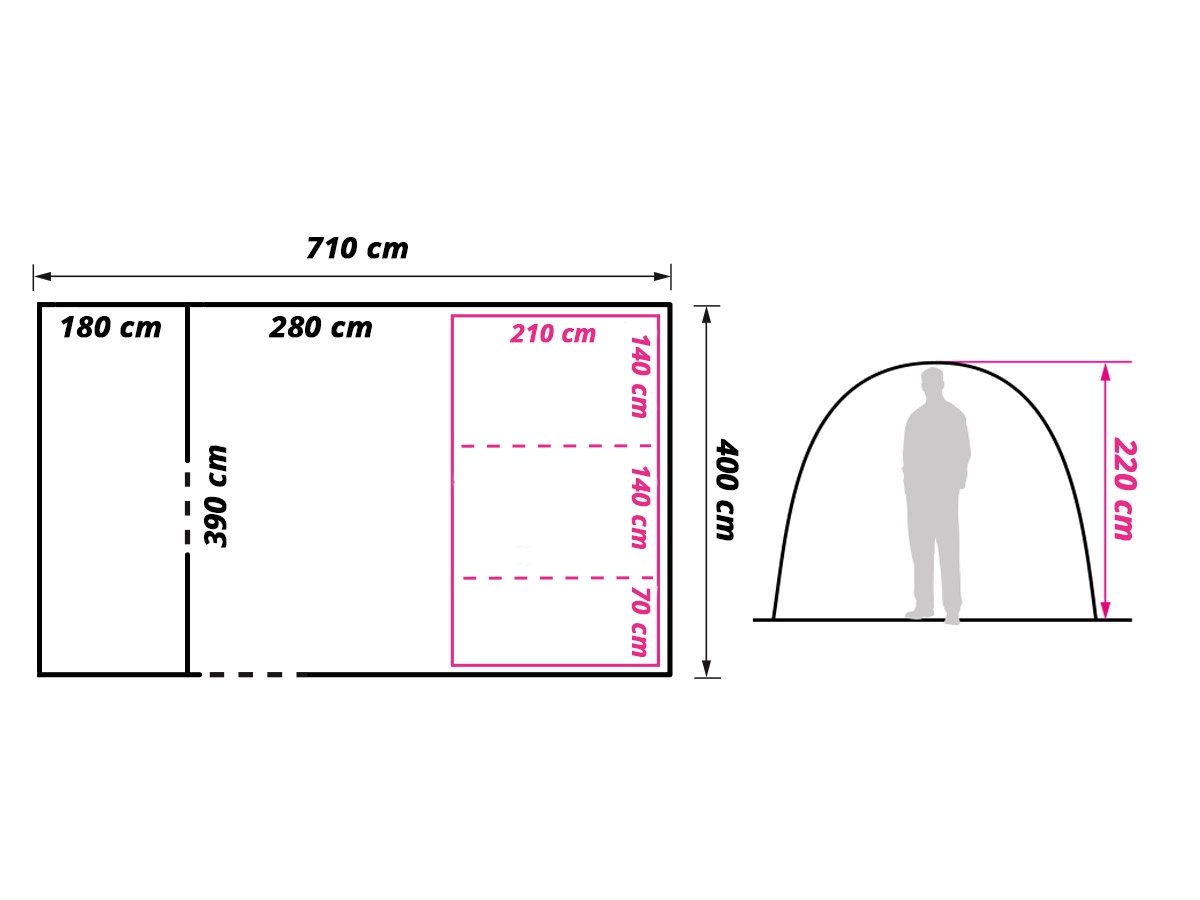 Obelink Miami 5 TC Easy Air opblaasbare tunneltent - 2025