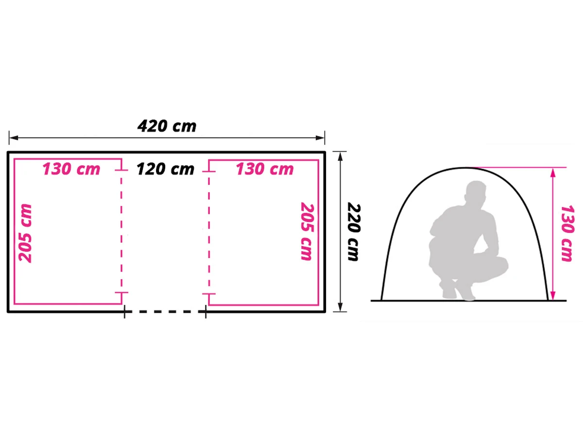 Obelink Napels 4 Poly Vis-à-Vis tunneltent
