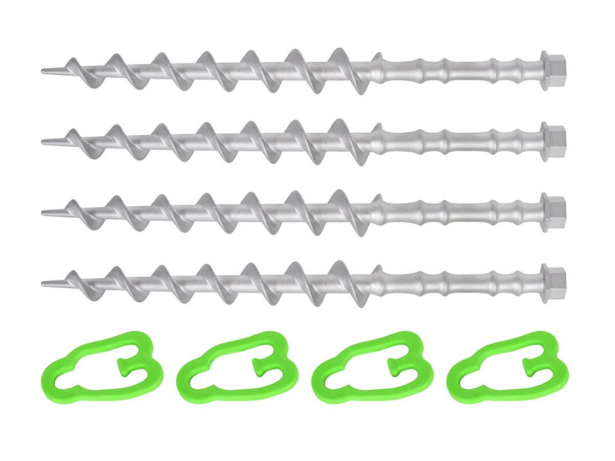 Obelink Alphagrip alu schroefharingen met haringclips 31 cm - set van 4