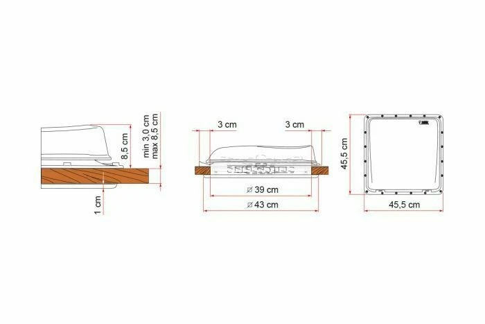 Fiamma Turbo Vent 40 x 40 dakluik met ventilator - white