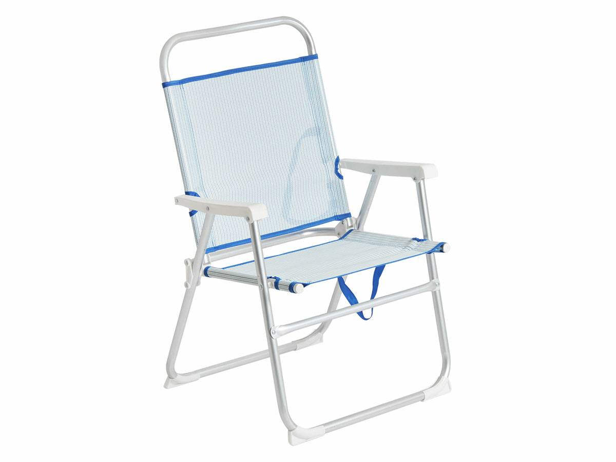 Campingstoel - Strandstoel - Aluminium klapstoel- Comfortabel - lichtgewicht - Textileen - Blauw