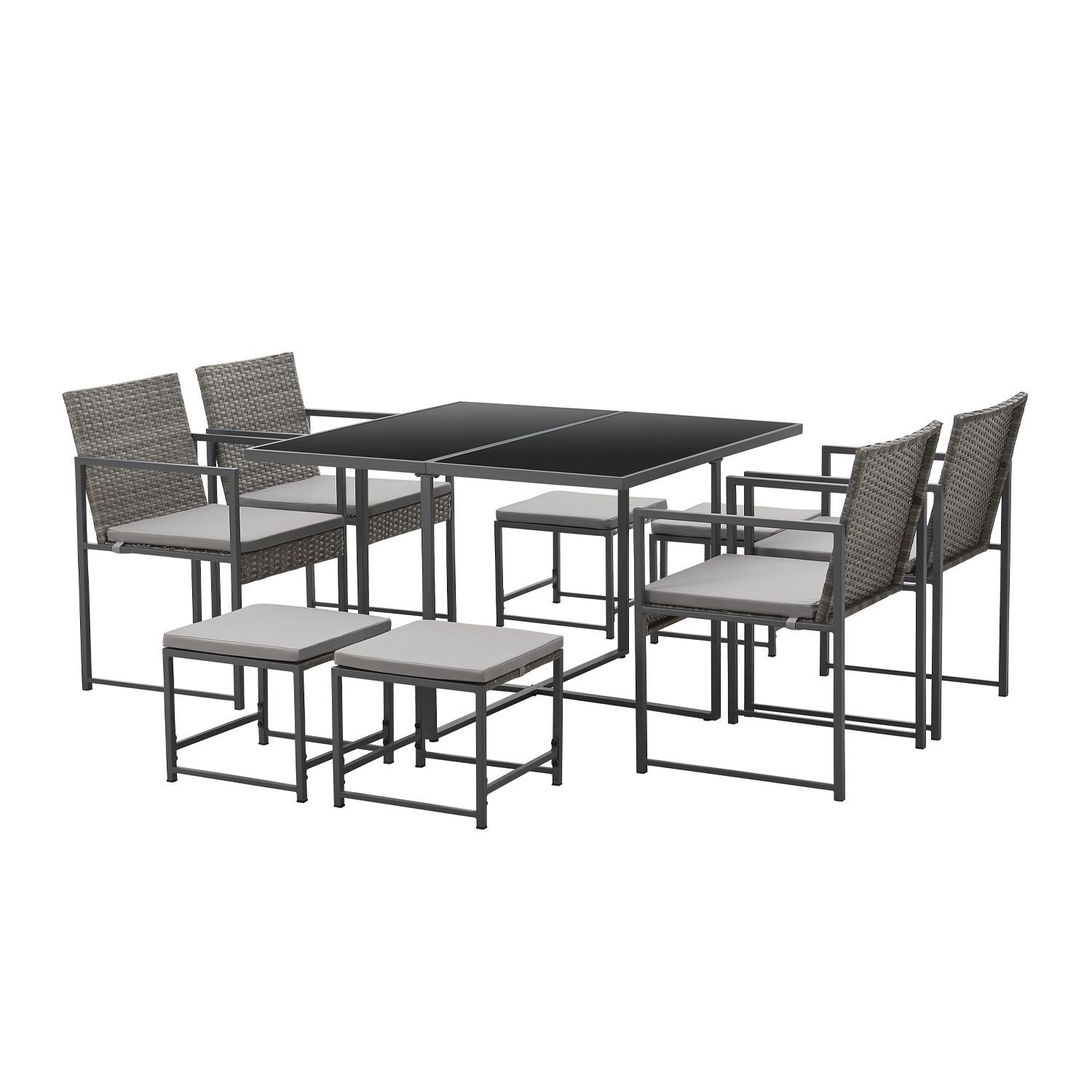 Polyrotan Loungeset / Tuinset Bahamas L - Grijs