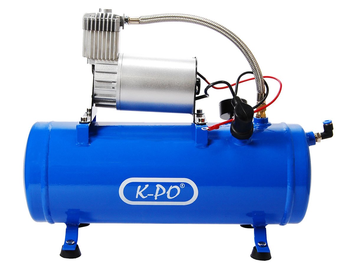 K-PO Compressor - 12 Volt - 6-8 Bar - 6 Liter tank - Air horn