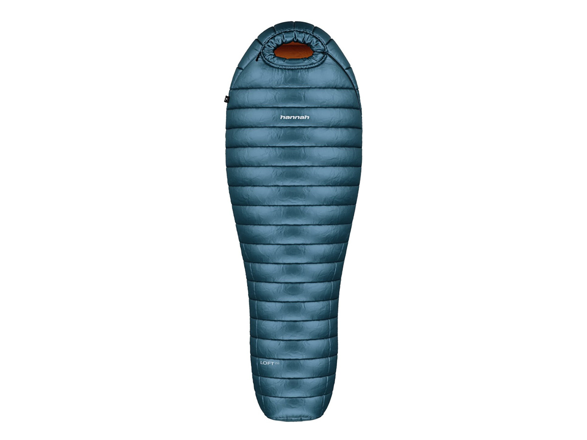 Hannah mummyslaapzak Loft 250 Legion Blue 195L lichtgewicht dons -8°C - Blauw