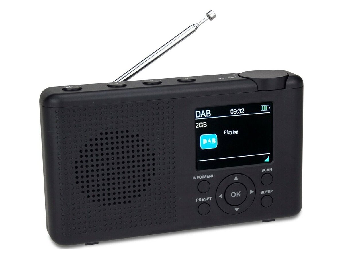 Reflexion Draagbare DAB+ en FM-radio - met oplaadbare batterij en hoofdtelefoonaansluiting - antraciet/grijs